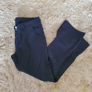 Prana Black straight leg to capri yoga outdoors swishy pants